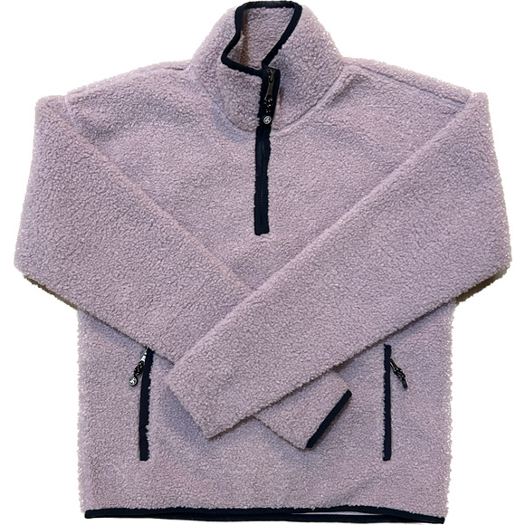 Brooks Brothers Women’s Teddy Fleece Half Zip Pullover Shearling Purple Small - Picture 6 of 13